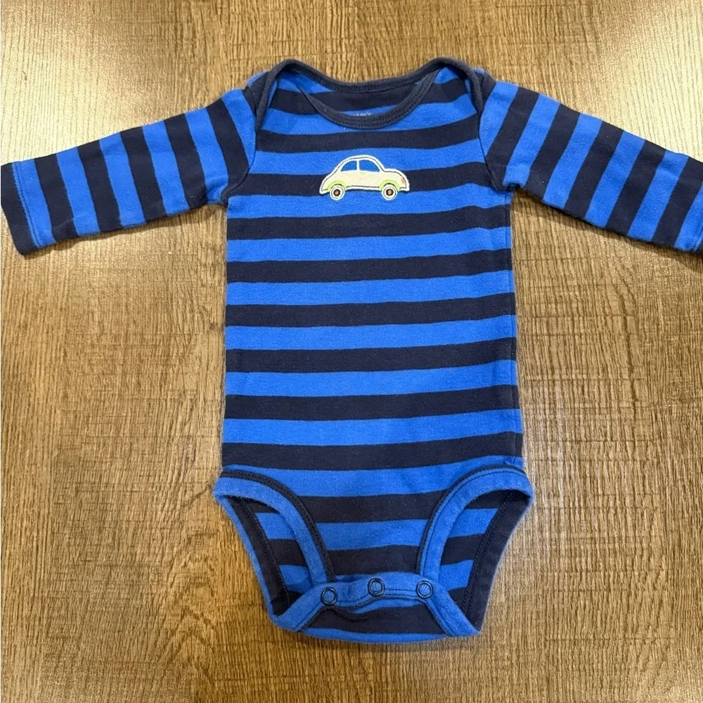 Blue and Black Striped Kids One Piece